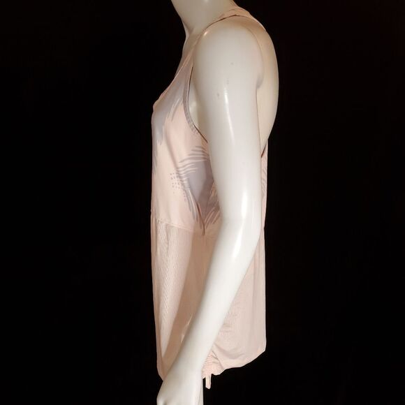 Fabletics Blush Pink & Gray Palm Print Racerback Tank Top (L) - Picture 7 of 8